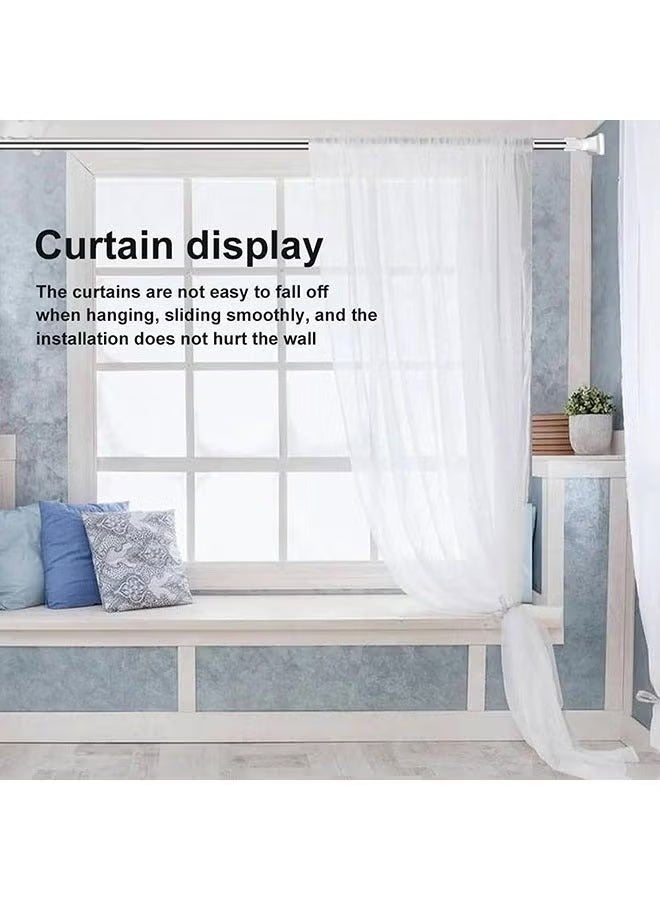 2 pieces Extendable Stainless Steel Tension Rod   No Drilling, Heavy Duty Telescopic Pressure Rod Multi-Purpose for Shower Curtain Rail, Closet Clothes Hanging, Laundry Drying, Window Curtain, Wardrobe & Doorwa - Image 5